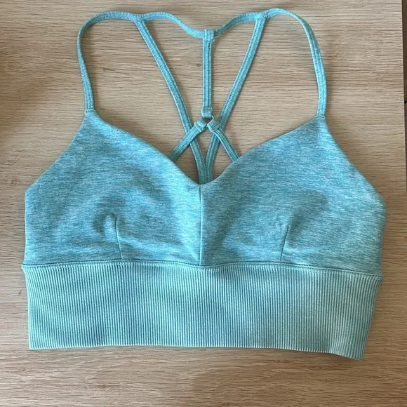 Alo Yoga Alosoft Lavish Bra Blue Quartz Heather Small - Picture 4 of 8
